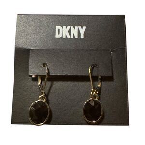 DKNY Black and Gold Drop Earrings